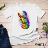 Cute Llama Mom For Llama lovers Colorful Art Llama T-Shirt