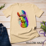 Cute Llama Mom For Llama lovers Colorful Art Llama T-Shirt