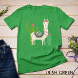 Cute Llama With Flower & Cactus - Llama Lover Gift & T-Shirt