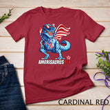 Dinosaur 4th of July Kids Boys Men Amerisaurus T Rex Funny T-Shirt