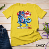 Dinosaur 4th of July Kids Boys Men Amerisaurus T Rex Funny T-Shirt