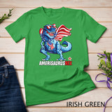 Dinosaur 4th of July Kids Boys Men Amerisaurus T Rex Funny T-Shirt