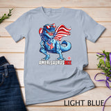 Dinosaur 4th of July Kids Boys Men Amerisaurus T Rex Funny T-Shirt