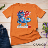 Dinosaur 4th of July Kids Boys Men Amerisaurus T Rex Funny T-Shirt