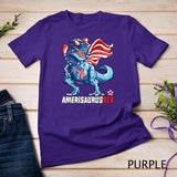 Dinosaur 4th of July Kids Boys Men Amerisaurus T Rex Funny T-Shirt