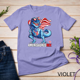 Dinosaur 4th of July Kids Boys Men Amerisaurus T Rex Funny T-Shirt