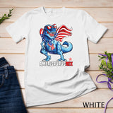 Dinosaur 4th of July Kids Boys Men Amerisaurus T Rex Funny T-Shirt