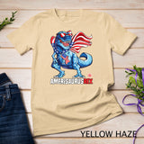 Dinosaur 4th of July Kids Boys Men Amerisaurus T Rex Funny T-Shirt