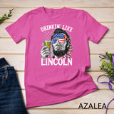 Drinking Like Lincoln 4th of July Men Abraham Merica Flag Tank Top T-Shirt