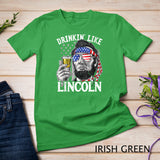 Drinking Like Lincoln 4th of July Men Abraham Merica Flag Tank Top T-Shirt