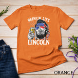 Drinking Like Lincoln 4th of July Men Abraham Merica Flag Tank Top T-Shirt