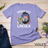 Drinking Like Lincoln 4th of July Men Abraham Merica Flag Tank Top T-Shirt