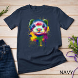 Ferret Artwork Face Hand Painting Splash Art Pet Polecat T-Shirt