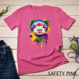 Ferret Artwork Face Hand Painting Splash Art Pet Polecat T-Shirt