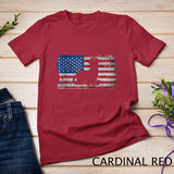 Ferret with the USA flag United States of America Retro T-Shirt