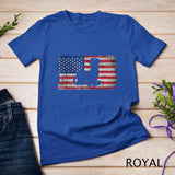 Ferret with the USA flag United States of America Retro T-Shirt