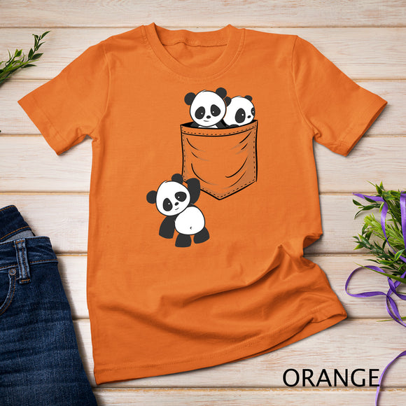 For Panda Lovers Cute Kawaii Baby Pandas In Pocket Long Sleeve T-Shirt