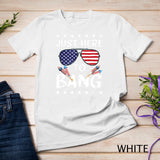 Funny 4th of July I_m Just Here To Bang USA Flag Sunglasses T-Shirt