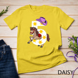 Funny 5th Birthday Gift 5 Years Old Horse Cowgirl Girls Kids T-Shirt