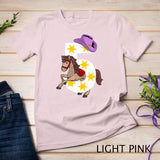 Funny 5th Birthday Gift 5 Years Old Horse Cowgirl Girls Kids T-Shirt