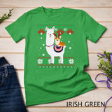 Funny Corgi Riding Llama Christmas Gifts Corgi Xmas T-Shirt