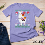 Funny Corgi Riding Llama Christmas Gifts Corgi Xmas T-Shirt