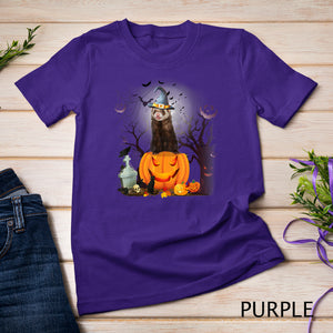 Funny Ferret Pumpkin TShirt Halloween Costume Gifts Tee