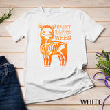 Funny Halloween LLama Costume Tee Happy Llamaween Skeleton T-Shirt