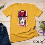 Funny Patriotic Beagle Dog Firefighter USA Flag 4th Of July Premium T-Shirt