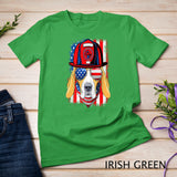 Funny Patriotic Beagle Dog Firefighter USA Flag 4th Of July Premium T-Shirt