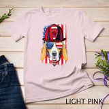 Funny Patriotic Beagle Dog Firefighter USA Flag 4th Of July Premium T-Shirt