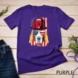 Funny Patriotic Beagle Dog Firefighter USA Flag 4th Of July Premium T-Shirt