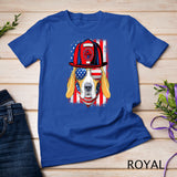 Funny Patriotic Beagle Dog Firefighter USA Flag 4th Of July Premium T-Shirt