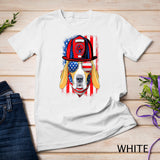 Funny Patriotic Beagle Dog Firefighter USA Flag 4th Of July Premium T-Shirt