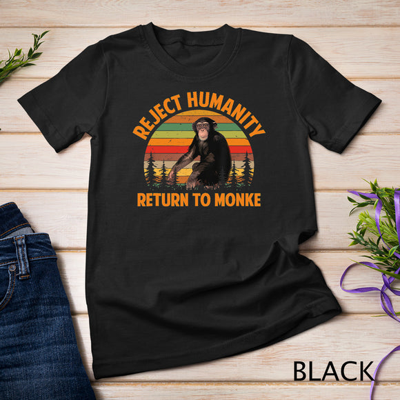 Funny Reject Humanity Return to Monke Meme Monkey Evolution T-Shirt