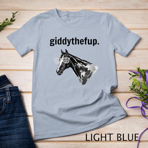 Funny Retro Horse Racing Gift GIDDY THE F UP Premium T-Shirt