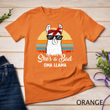 Funny Shirt She's a Bad Oma Llama TShirt Mom Mama Grandma T-Shirt
