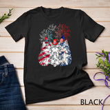 Funny Three Cat 4th Of July American Flag Patriotic Cat T-Shirt