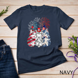 Funny Three Cat 4th Of July American Flag Patriotic Cat T-Shirt