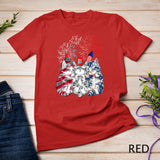 Funny Three Cat 4th Of July American Flag Patriotic Cat T-Shirt