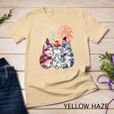 Funny Three Cat 4th Of July American Flag Patriotic Cat T-Shirt