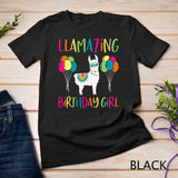 Girl Llama Birthday LLamazing Party Alpaca Balloons Gift T-Shirt