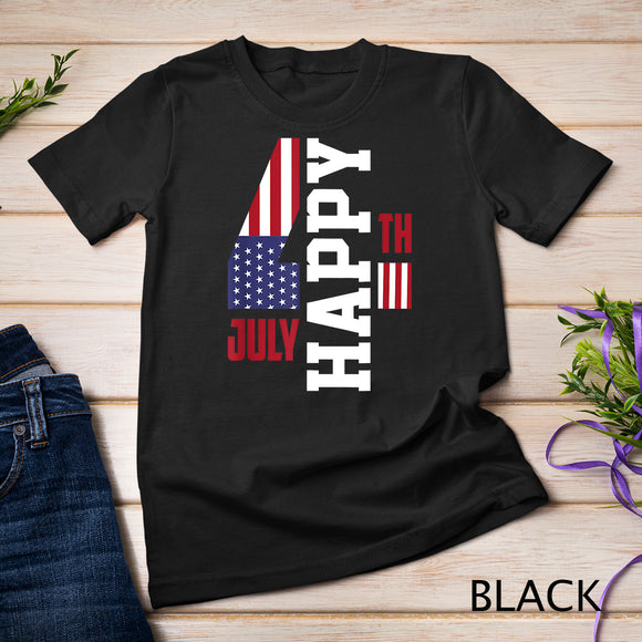 Happy Fourth 4th Of July United States Of America US Flag T-Shirt