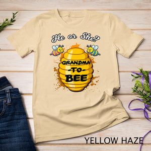 He Or She Grandma To Bee Gender Baby Reveal Announcement T-Shirt