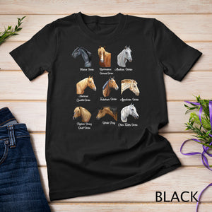 Horse Breeds horseback riding Equestrian gift for women Long Sleeve T-Shirt