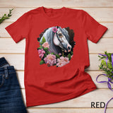 Horse Flowers Cute Art Painting Flower Horseback Riding T-Shirt