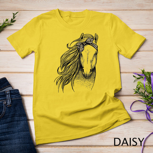 Horse Leopard Face Horseback Riding Horse Lover Girls Women T-Shirt