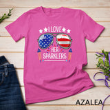 I Love Her Sparklers Matching Couple 4th Of July sunglasses T-Shirt