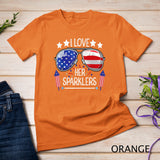 I Love Her Sparklers Matching Couple 4th Of July sunglasses T-Shirt