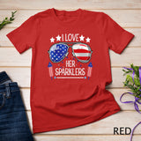 I Love Her Sparklers Matching Couple 4th Of July sunglasses T-Shirt